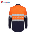 China Neue Baumwollbohrer-Arbeits-Hemden hallo vis langärmlige industrielle Arbeitshemden u. Uniform mit 3M refletive Klebeband